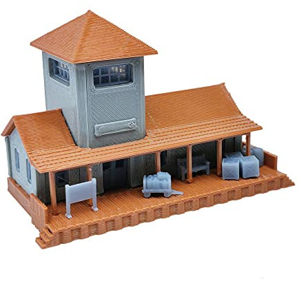 Outland Models Eisenbahnlandschaft Klassischer Kleiner ländlicher Bahnhof Spur Z