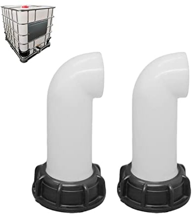 Sprießen 2 Pcs IBC Adaptador Tanque,Adaptador Tanque Agua,IBC Accesorio de Tanque,para Depósito de Agua de Lluvia IBC,60 mm(Blanco)