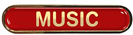 Capricornone Music Gel Domed Red School Bar Badge
