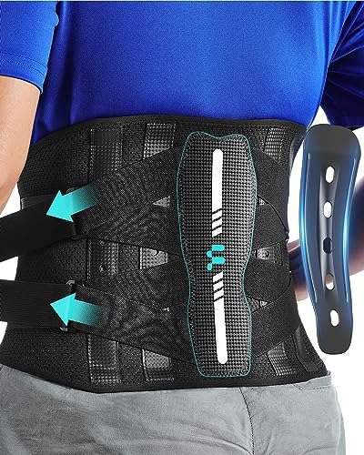 Fitomo Lendenwirbelstütze für Herren Damen, mit ergonomischer Unterstützung und Karbonfaserschienen, für Schmerzen bei Ischias, Bandscheibenvorfall, Wirbelsäulenstenose