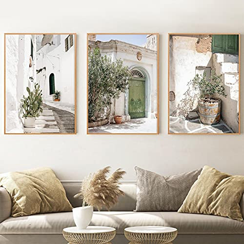 Dittelle Italien, antike Architektur, Apulien, Fotografie, Poster und Drucke, Reisen, Boho, neutrale Wandbilder, Leinwandgemälde, Dekor, 40 x 60 cm, 3 Stück, rahmenlos