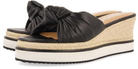 GIOSEPPO Sandalias Tipo Pala Color Negro con Detalle DE Nudo Y CUÑA para Mujer CAKRAN