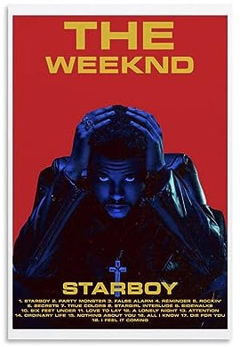 UMCHU The Weeknd Starboy Art Poster Dekorative Malerei Leinwand Wandkunst Wohnzimmer Poster Schlafzimmer Malerei,Wandkunst Bilddruck Moderne Familienzimmer Dekor 08x12inch(20x30cm)