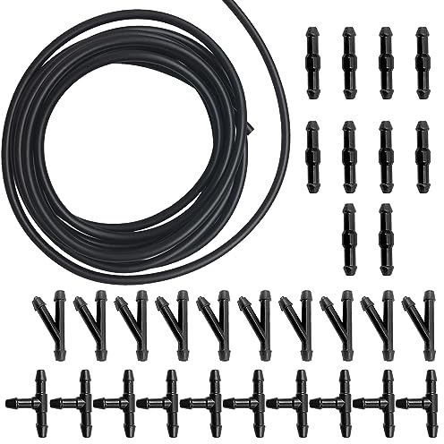 300 cm Universal Scheibenwaschanlage Schlauch, Wischwasserschlauch Reparaturset, Automotive Schlauch, mit 30 Stücke Schlauchverbinder