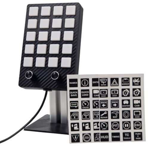 Simracing Button Box LED RGB Buttons 26 Inputs with Rotary Encoders |Telemetry Based Light outputs via Simhub |Steamdeck like Button box for PC |Compatible with NextLevelRacing and Trackracer Rigs