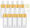 Apstaqeoo 10Pcs, 5Ml Transparent Glass Sample Dropper Bottles, Empty Mini Bottles with Dropper Pipettes Gold Aluminum Alloy Cap Refillable Sample Container for Essential Oils Perfume Cosmetic Liquid