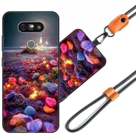 JEZSTHAI Schutzhülle Kompatibel mit LG G5 Hülle Silikon Dünn mit Muster Design,Weiche Flexibel Stoßfeste Handyhülle mit Handykette & Handykordel zum Umhängen,Nr.A09