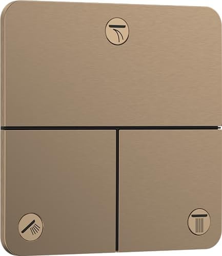 hansgrohe ShowerSelect Comfort Q - Ventil für Unterputz-Montage von ShowerSelect Comfort Thermostaten (3 Verbraucher), Brushed Bronze