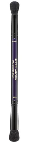 Kevyn Aucoin Duet Shadow Brush: Dual-End Augen-Schattenpinsel für einfaches Auftragen und Verblenden. Lila, Synthetik, Metall, Stab, Aluminium, Augenschattenpinsel
