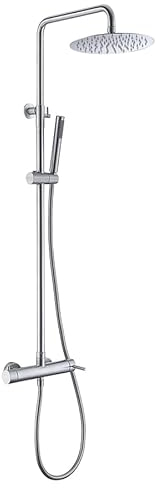 MICE - Columna de ducha con Rociador, Mango de Ducha - Conjunto Barra de ducha estensible - duchas para exterior/interior fabricado en acero inoxidable S.304. Monomando BDK034