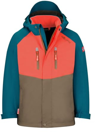 Trollkids Kids Bryggen 3in1 Jacket 176, Mocca Brown