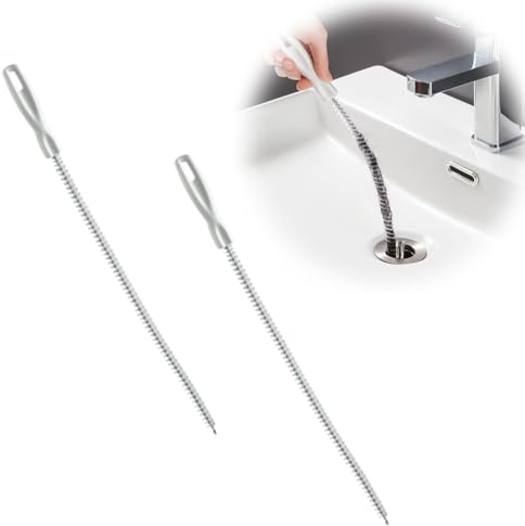 Paquete de 2 cepillos para Limpiar alcantarillas, cepillos Flexibles para Limpiar desagües, Limpia tuberías, desenredante, cepillos para Limpiar desagües de Cocina, baño, 45 cm
