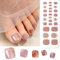 Boloshine 26Pcs Semi Cured Gel Nail Strips, Glossy Soft Toe Nail Stickers, Long Lasting Self-Adhesive UV Gel Toe Nails Stickers with Prep Pads, Nail File & Wood Stick - Tranquil Like Autumn Leaves