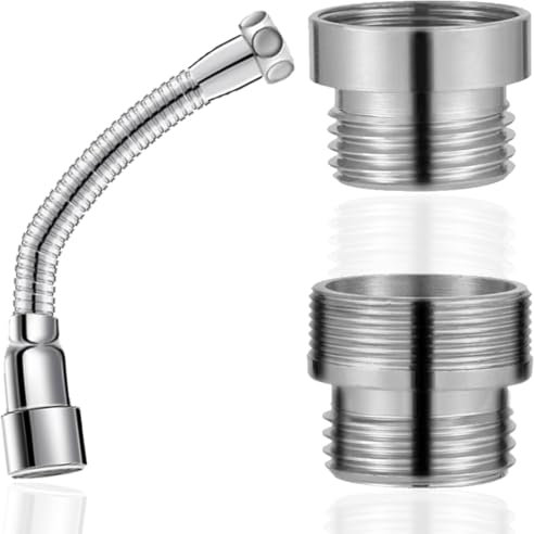 VURYAPI Wasserhahn Verlängerung, 20cm Wasserhahn Verlängerung Spritzkopf, Küchenarmatur, Mit 2pcs Wasserhahn Adapter, Metall Wasserhahnadapter, Für Küchen, Bädern, Bars und Toilette