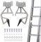 Accesorios para Escaleras, 1 par Repuesto Escalera Aluminio, Repuesto para Escalera Telescópicas con 1*Paquete de Tornillos, Cierres de Peldaño Prolongados Longitud 22,5 cm, Aleación de Aluminio