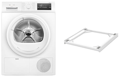 Siemens WT45HVA3 iQ300 Wärmepumpen-Trockner, 8 kg & Zwischenbaurahmen Basic für Waschm.