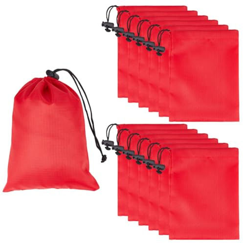 GORGECRAFT 12 Stück Kordelzugbeutel Rot Polyester Cinch Ditty Stuff Pouch Klein Rechteckig Kordelverschluss Turnbeutel Ball Geschenke Aufbewahrung Für Party Sport Reisen Wandern Yoga Einkaufen