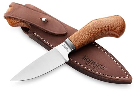 LionSteel Festst.Messr Willy mit Klinge aus M390 Stahl und Griff Micarta in der Farbe Braun, Klingenlänge 6,4 cm, 02LS082