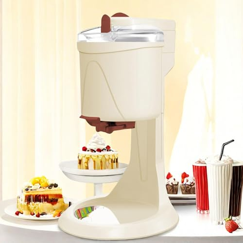 Lakenbroade Machine à crème glacée Domestique 1L, Machine à crème glacée Molle pour la Maison, crème glacée Molle Bricolage, Facile à Nettoyer, Facile à Utiliser, Mini Machine à crème,220V
