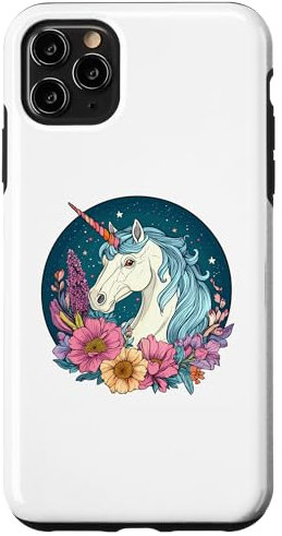 iPhone 11 Pro Max Unicorn With Flowers And Stars Case