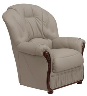 Vente-unique - Sessel mit gerader Rückenlehne 1 Person Daphne - Leder Taupe