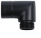 Cloudpower Duschschlauch Adapter, G1/2 Handbrause Adapter 90 Grad Duschverlängerung Adapter Verlängerung Duschkopf Winkel Top Spray Ellenbogen Adapter für Duschkopf Badezimmer, Schwarz(1)