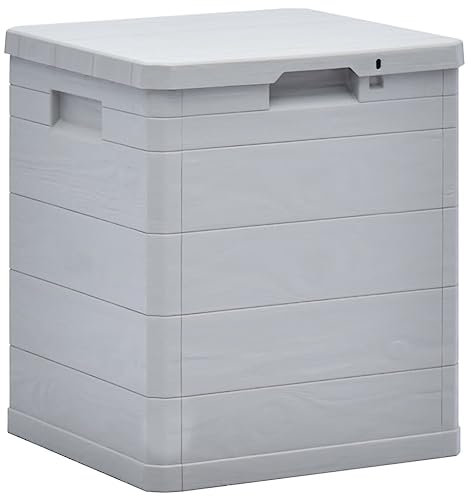 WKIEQACO Outdoor Outdoor Storage Boxes,Garden Storage Box 90 L Light Grey