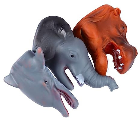 SUPVOX Marionnettes à Doigts pour Garçon et Filles 3Pcs Jouets Éducatifs Animaux en Plastique Souple Jouets de Rôle Amusants pour Éveil Préalable pour Moments en Famille