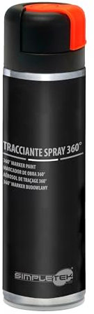SIMPLETEK - Bomboletta Spray Rosso Fluo Tracciante Marker 360° Muratura Asfalto Pavimenti Alta Visibilità V403ROSSOF 500 ml (1 pezzo)