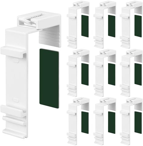 10 Pezzi Supporti A Morsetto Per Doppio Compatibile, Raccordi Per Tende Avvolgibili, Senza Fori, Set Di Staffe Adesive Per Tende A Doppio Rullo, Ganci Di Supporto Per Finestre In Pvc E Fasce