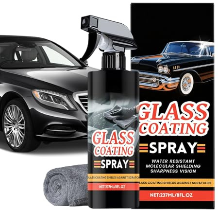 Gacqpli Autoglas Reiniger - 237ml Scheibenreiniger Spray | Politur mit Mikrofasertuch für Morgen Windschutzscheibe Tägliche Fahrt Winter Autobahn Auto Garage Outdoor | Für Automobile Und