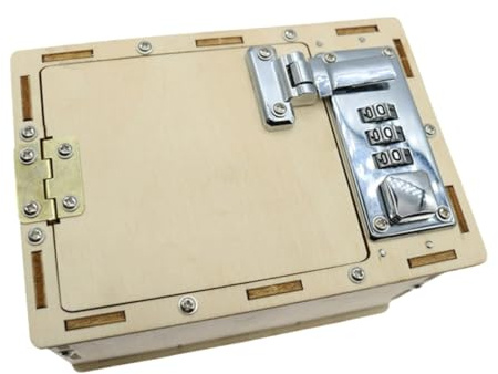 KICHOUSE Mechanische Holz Passwortbox Kinder Selbstgemacht Spielzeug Lernset Für Feine Motorik Und Logisches Denken Verschließbare Schatzbox Für Kinder Zum Basteln Und Spielen