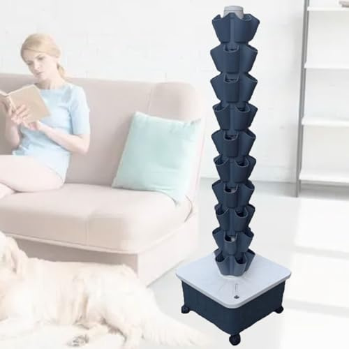 ToayNia Vertical Hydroponic Tower,Soilless Cultivation Hydroponic Planting Columns,Hydroponics Garden Grow Tower,For Indoor/Outdoor Planting Equipment Gray-10-layer