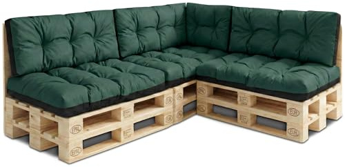Amazinggirl Palettenkissen Outdoor Kissen 7er-Set Palettenkissen - Auflagen für Paletten Europaletten Palettensofa und Palettenmöbel Palettenpolster Outdoorkissen Gartenkissen Grün