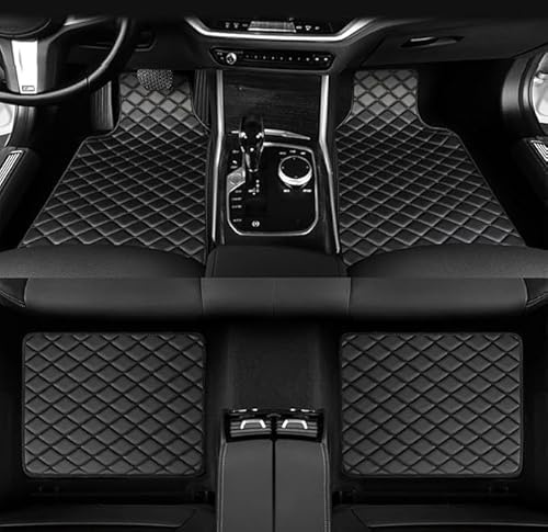 CUBRXEBAT Auto Fußmatten für Citroen C3 Aircross 2017-2024, PU Leder rutschfesteAutofußmatten,Allwetter wasserdichte rutschfeste Teppich Innenschutz zubehör,A