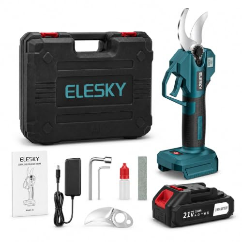 Cesoie elettrica da giardino professionale compatibile con batteria Makita, 40 mm, forbici elettriche per giardino, lame SK5, display LED, doppia sicurezza per giardino, arbusti e rami