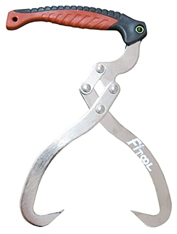FITOOL Holzzange, 200 mm, Holzzange zum Heben von Holzscheiten, Gesamtlänge 31,8 cm, Schwarz/Rot