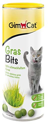 GimCat Gras Bits - Getreidefreier und vitaminreicher Katzensnack mit echtem Gras - 1 Dose (1 x 425 g)