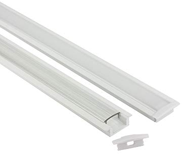 tktrading24 A25 LED Profil Schwarz mit Abdeckung - Premium Einbauprofil - 1m opal