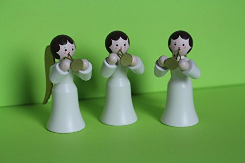 Romy Thiel Figur Engel Trompete weiß Höhe 6,0cm Neuware Original aus dem Erzgebirge
