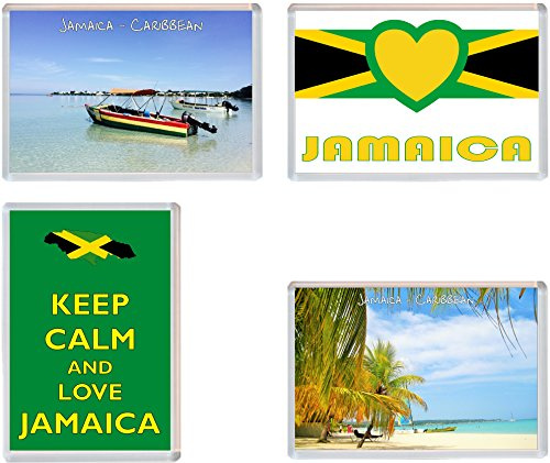 Jamaica - Caribbean - 4 PACK - Jumbo Fridge Magnet/Magnets