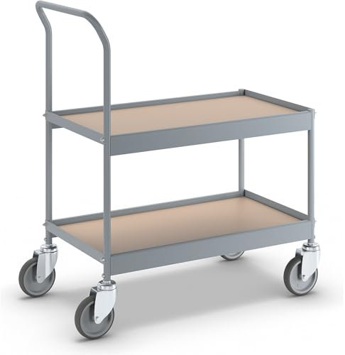 eurokraft | Abräumwagen | LxBxH 840 x 470 x 955 mm | mit 4 Lenkrollen | Rad-Ø 125 mm
