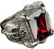 Vintage Echt 925 Sterling Silber Drachenklaue Ring mit Facette Rot Granat Stein Punk Drachen Klaue Schmuck für Herren Größe 63