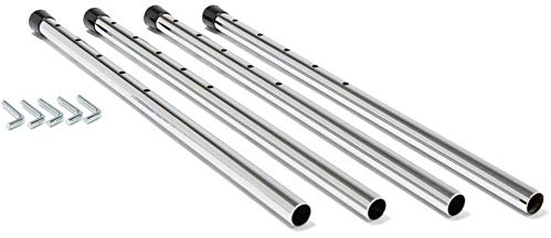 Modulor Höhenversteller für Tisch E2, Versteller mit Stülpstopfen erhöht die Tischplatte, Lang (bis 22,8 cm) Verstellfüße für Schreibtische, verchromt