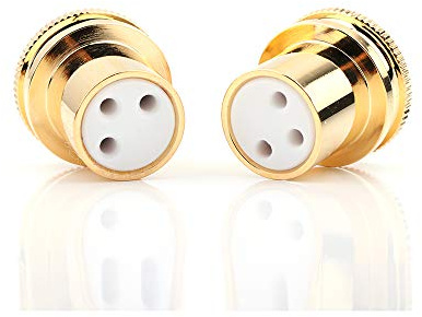 Viborg 2 x Female-XLR Cap Abschlusskappe Vergoldet Noise-Stopper Caps
