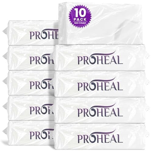 ProHeal Disposable Dry Wipes for Baby and Adults, 300 Count (10 Pack) - Ultra Soft Cotton Tissue Washcloths - 7 x 13 Travel Size -