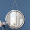 QMDECOR Crush Diamond Wandspiegel mit Eisenkette, 30,5 cm, rund, silberfarben, glitzernd, dekorativer Spiegel