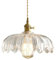 HJXDtech Suspension en Verre Lotus Abat-Jour, Industriel Vintage E27 Plafonnier en Laiton, Hauteur réglable Lampe Suspendue Design pour Cuisine, Salle à manger, Chambre (Transparent)