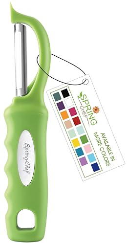 Spring Chef Premium Swivel Vegetable Peeler, Soft Grip Handle and Ultra Sharp Stainless Steel Blades - Perfect Kitchen Peeler For Veggie, Fruit, Potato, Carrot, Apple - Green