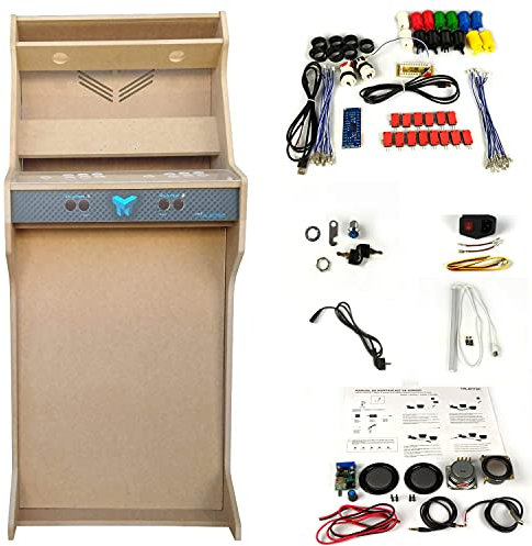 Arcade-Möbel-Set, 61 cm (24 Zoll), aus MDF-Holz, Acrylmethacrylat, Komponenten, 28 mm Knöpfe und Joystick vom spanischen Typ